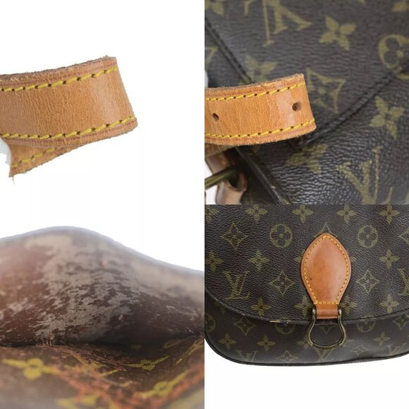 LOUIS VUITTON Saint Cloud GM Shoulder Bag Monogram Leather Brown M51242 65YF359 - Picture 9 of 13